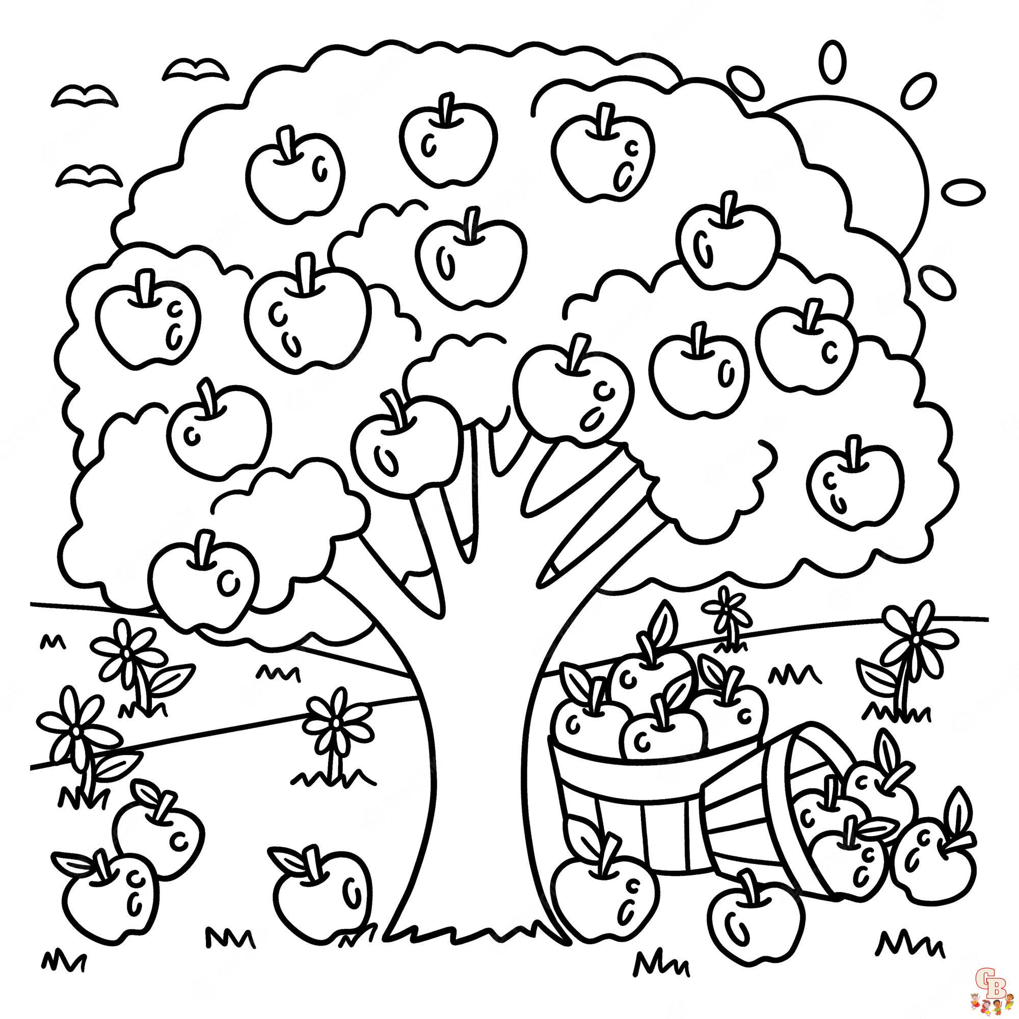 Apple Tree Coloring Pages 10