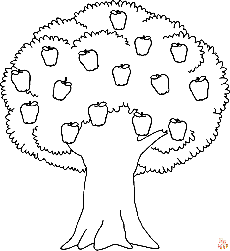 Apple Tree Coloring Pages 2