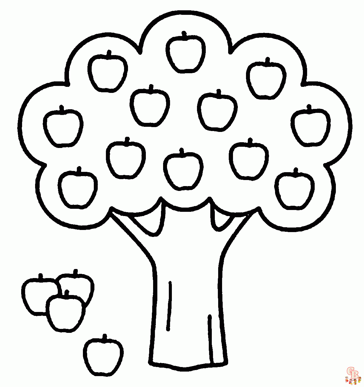 Apple Tree Coloring Pages 3