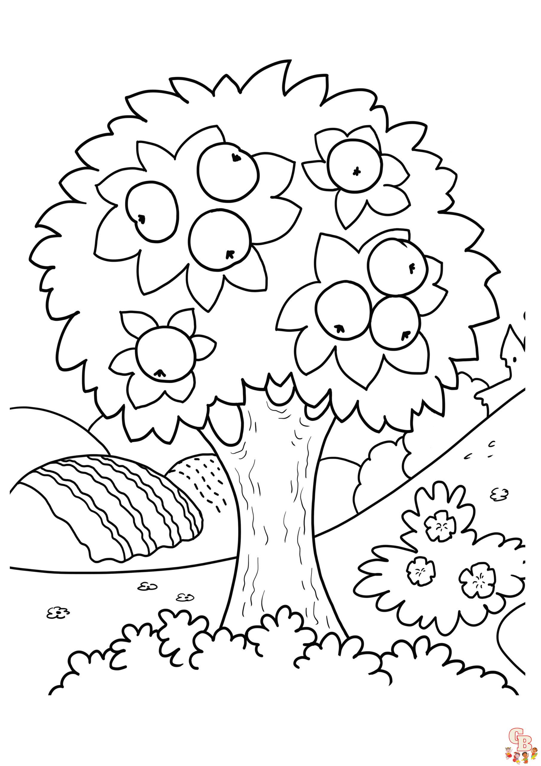Apple Tree Coloring Pages 6