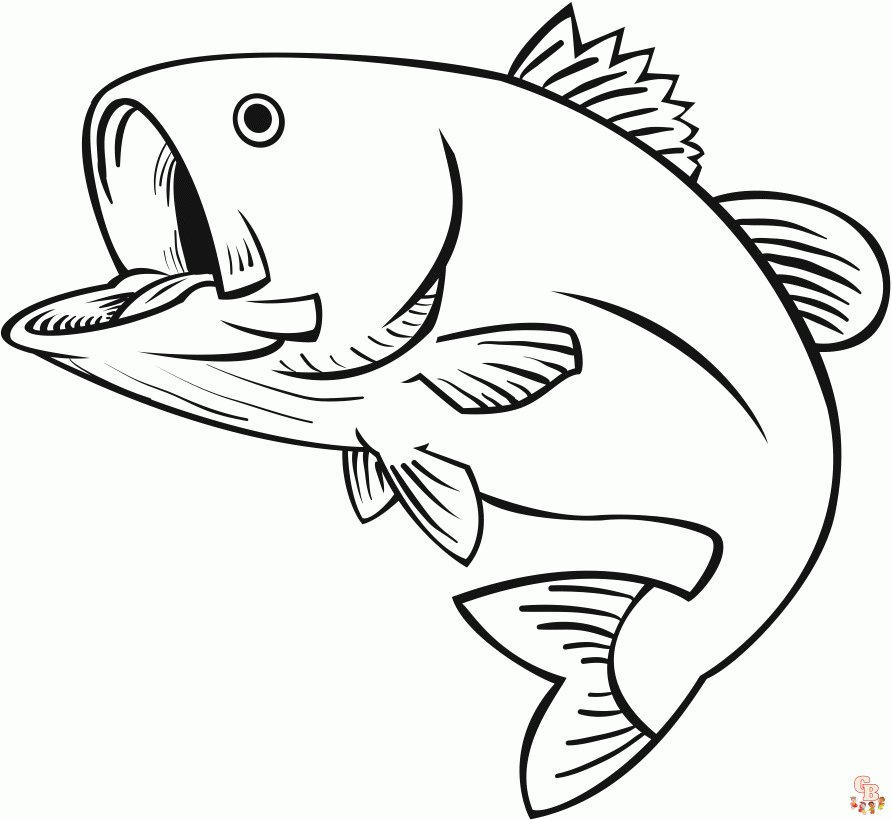 Bass Fish Coloring Pages 1
