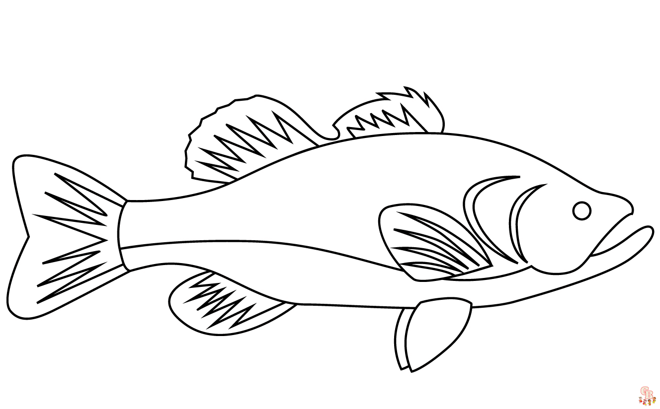 Bass Fish Coloring Pages 1