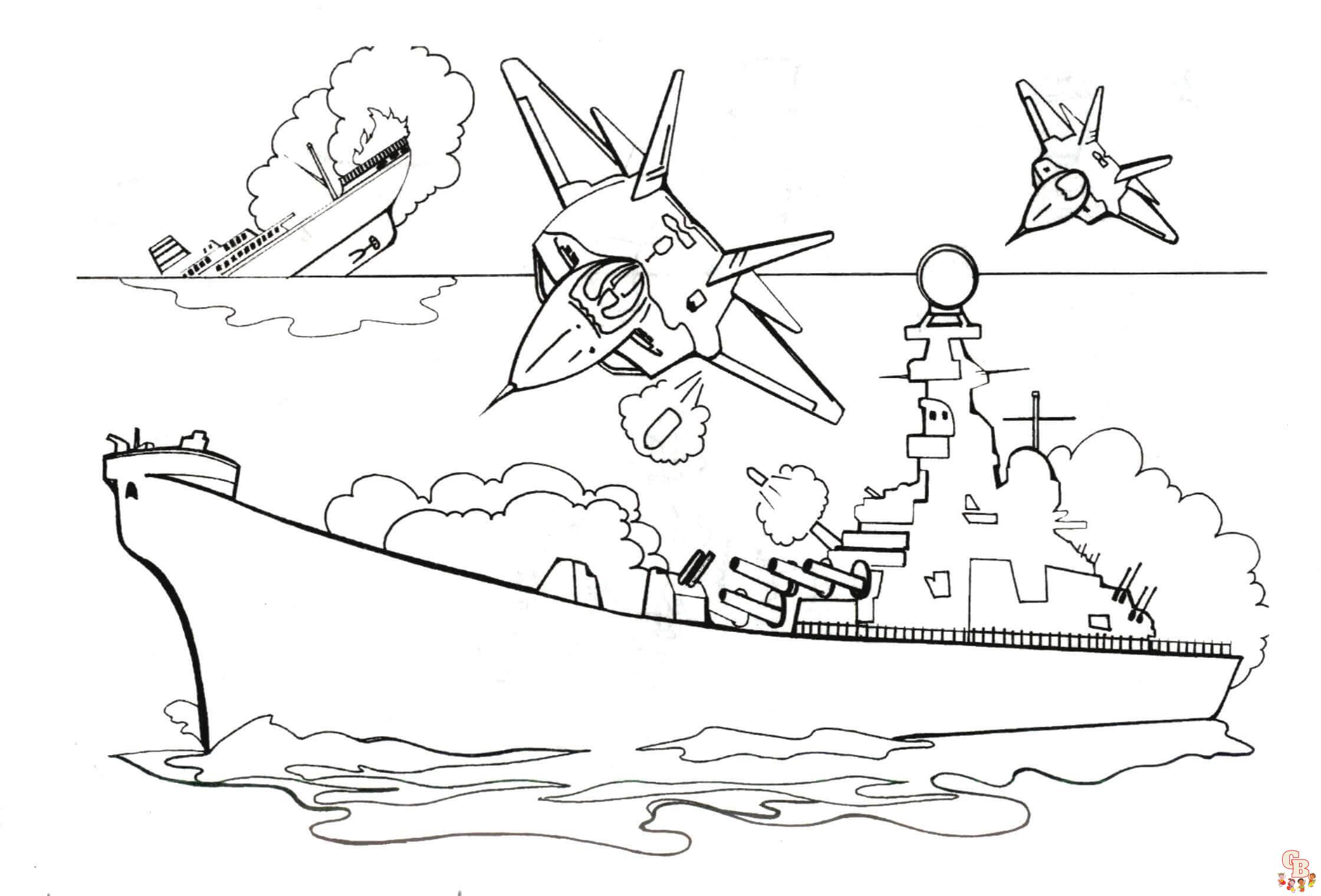 Battleship Coloring Pages 1