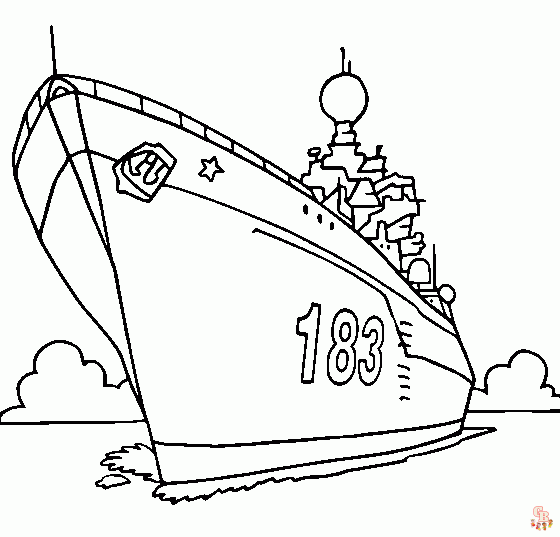 Battleship Coloring Pages 6