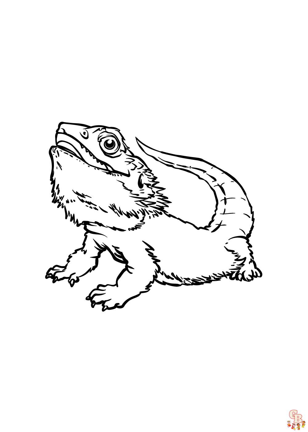 cute bearded dragon coloring page