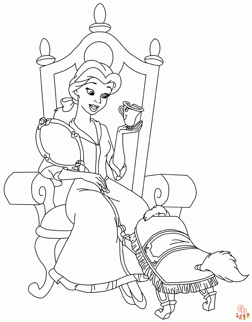 Belle With Her Friends Coloring Pages 1