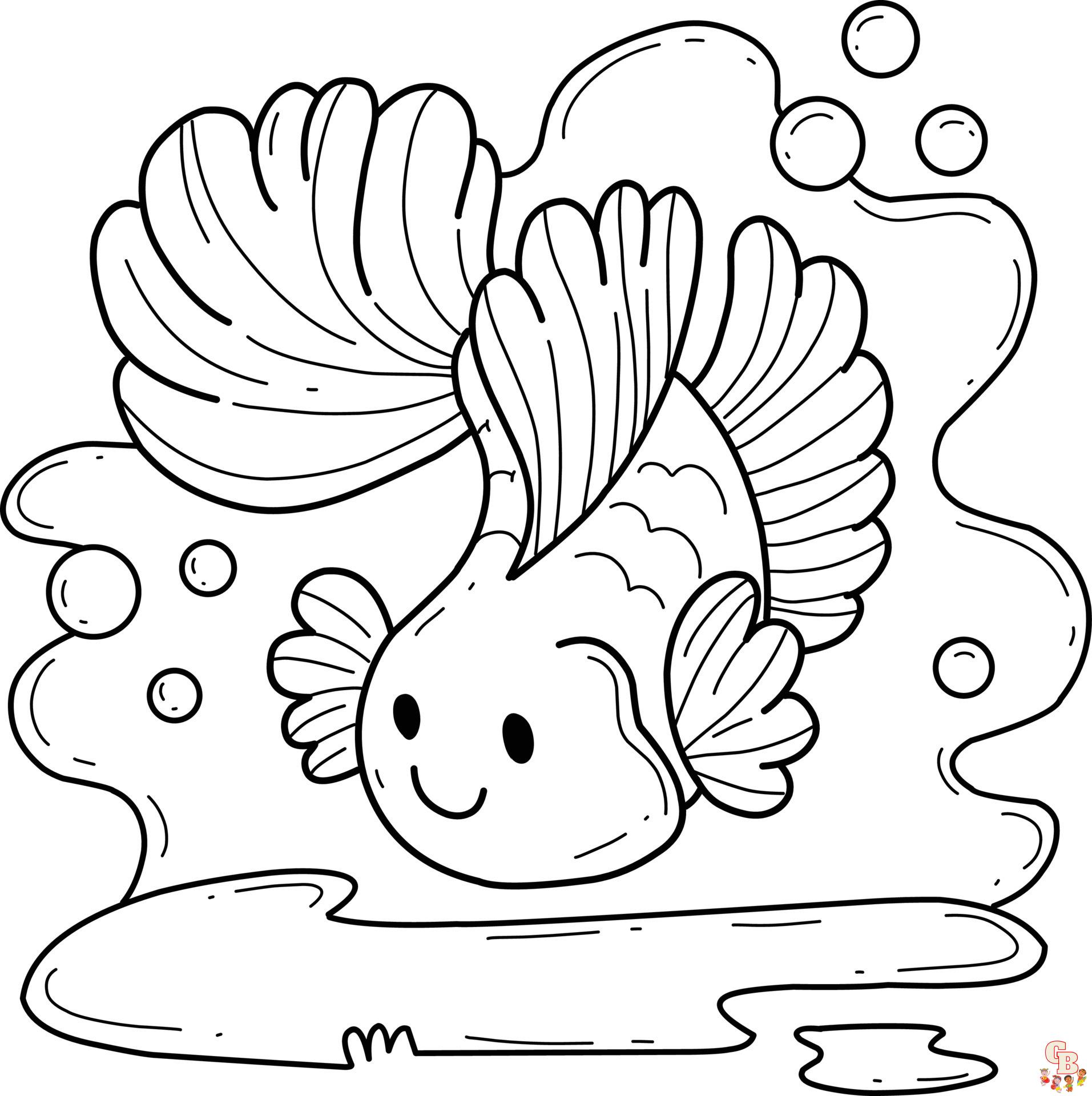 Betta Fish Coloring Pages 4