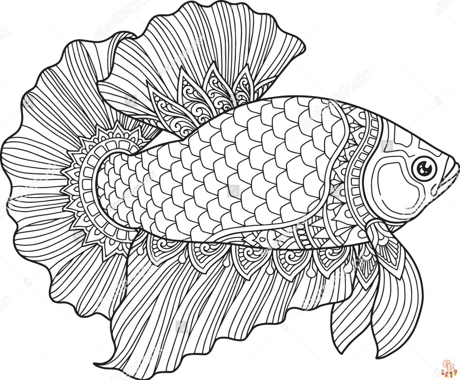 Betta Fish Coloring Pages 8