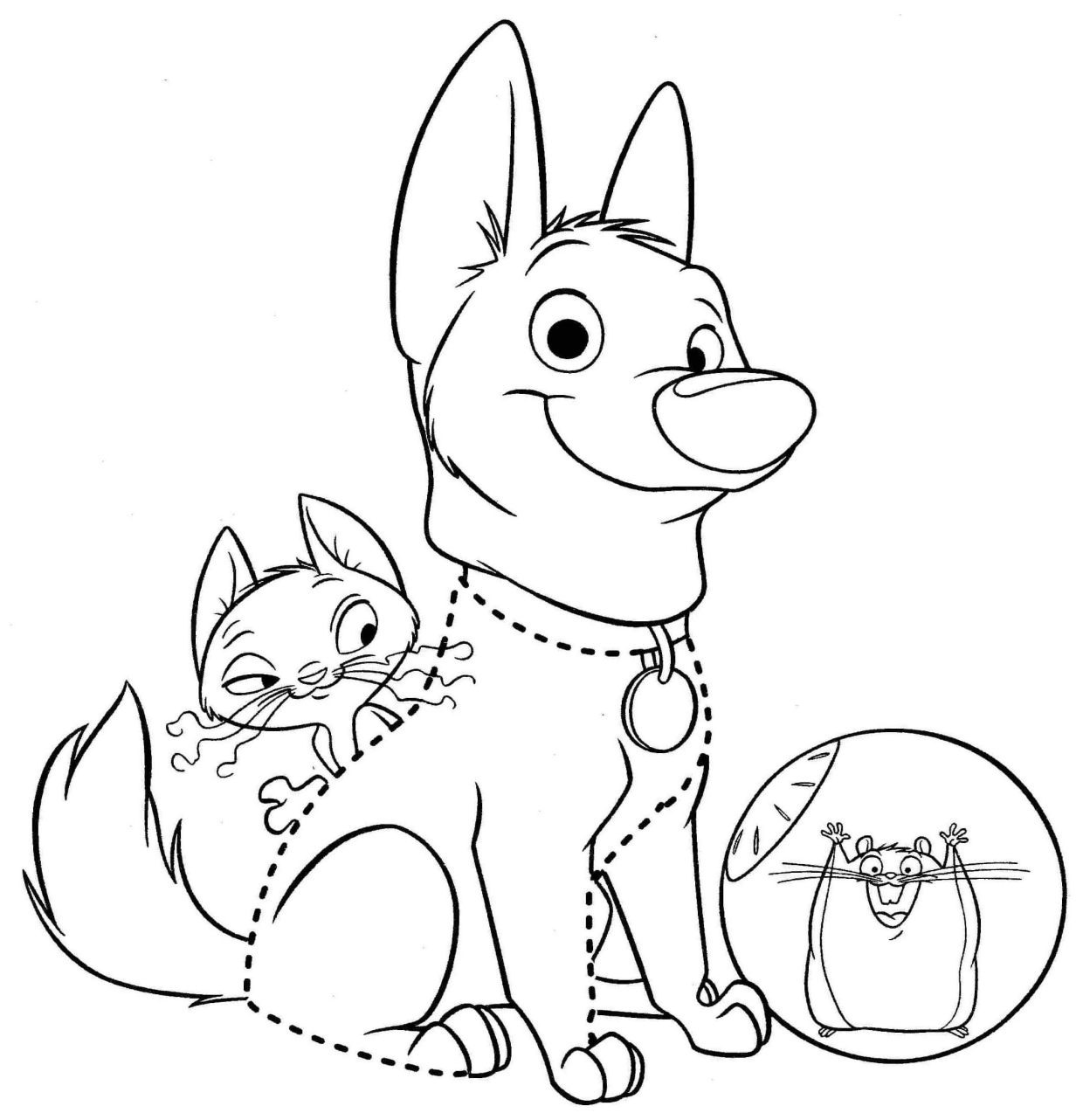 Bolt's Cute Gang Coloring Pages