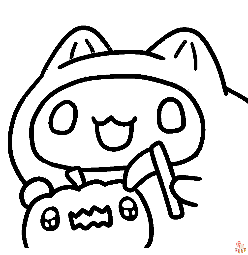 Desenho de gato bongo para colorir