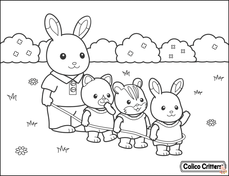 Enjoy Free and Printable Calico Critters Coloring Pages GBcoloring