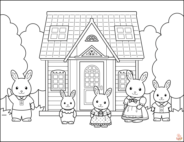 Enjoy Free and Printable Calico Critters Coloring Pages GBcoloring