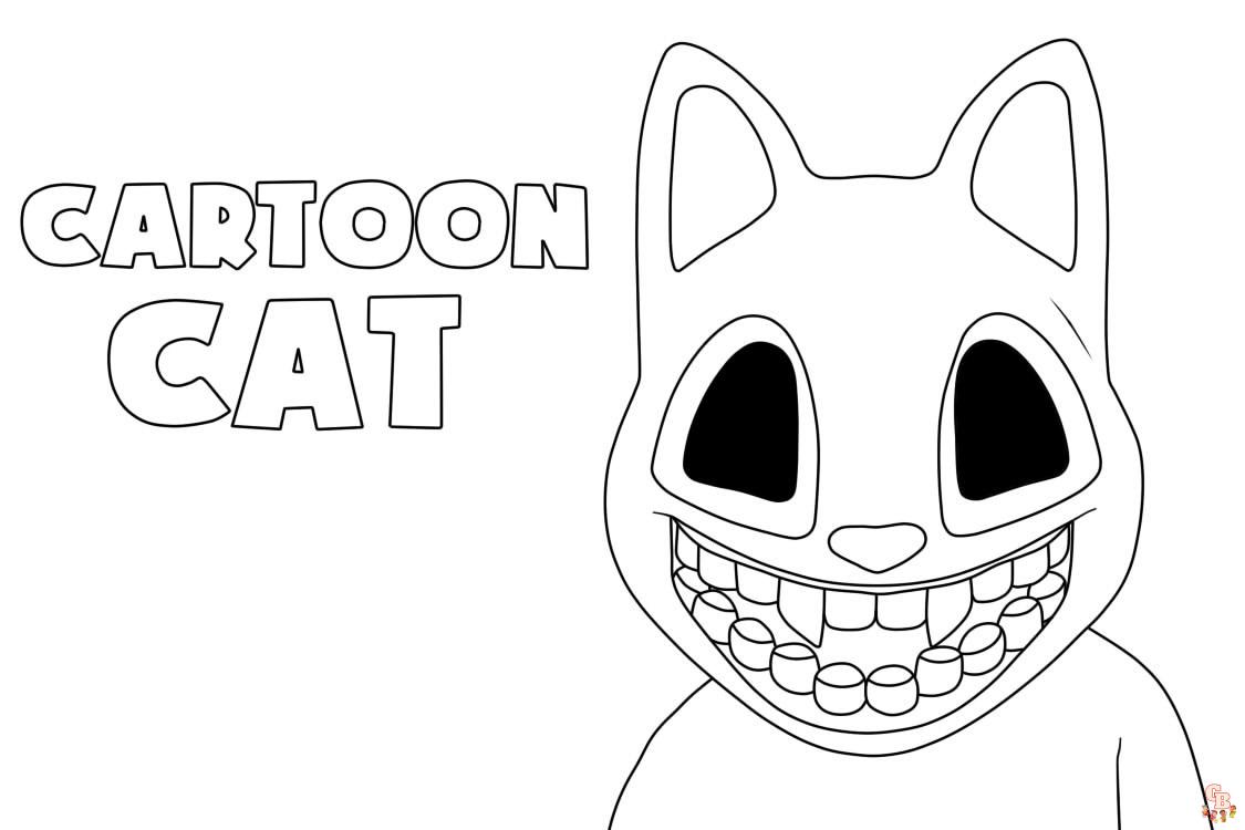 cute cartoon cat coloring pages