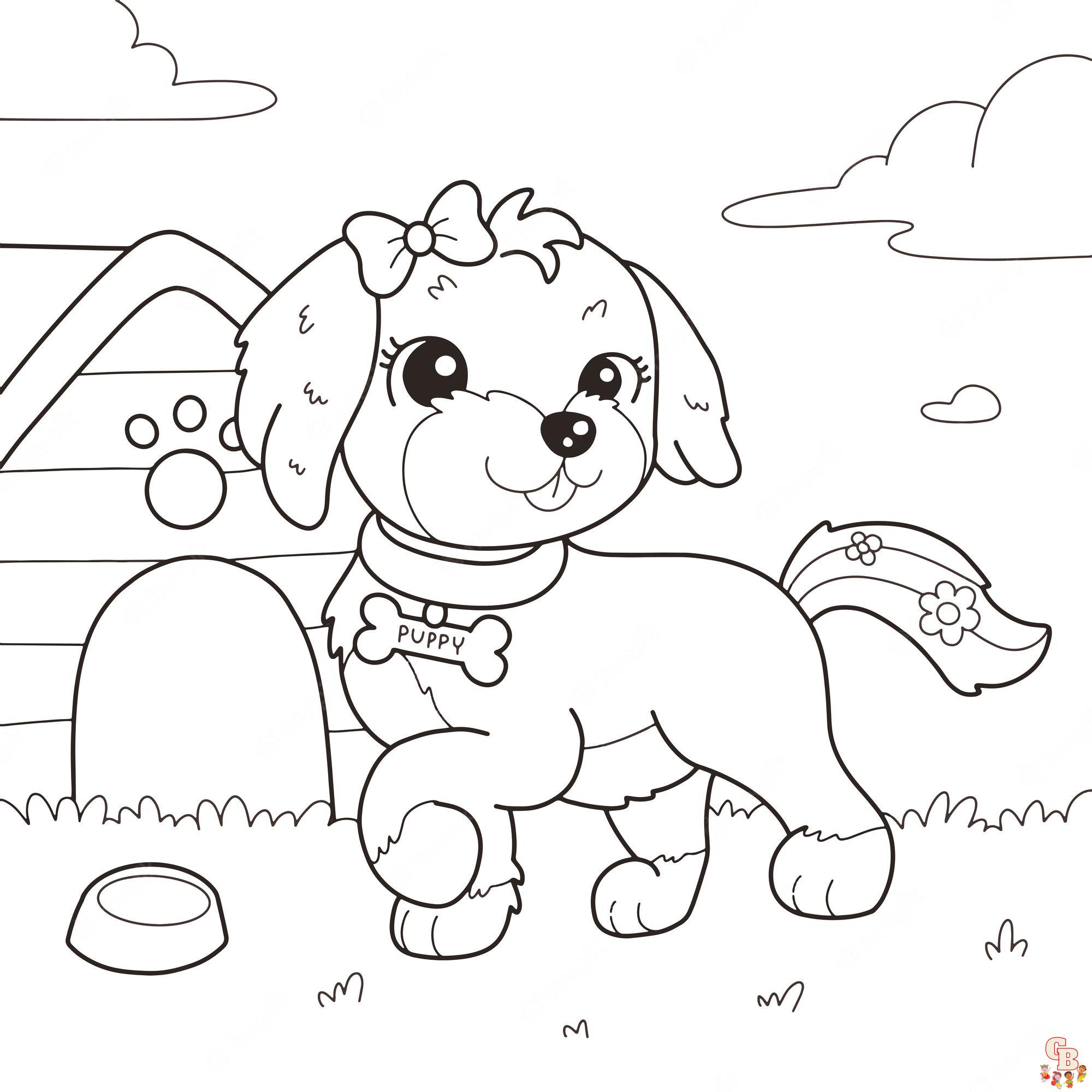 Cachorros para colorir em 2023  Desenho de cachorro, Desenhos kawaii,  Desenhos bonitos