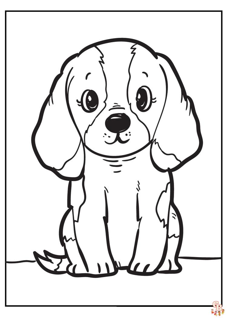 Aproveite o tempo divertido e criativo com as páginas para colorir de  cachorros de desenho animado