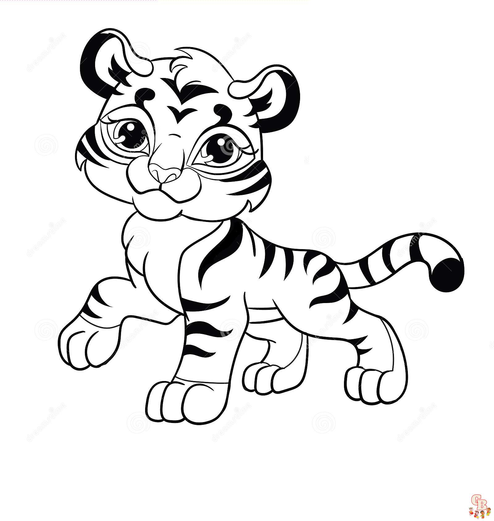 Zabavne i besplatne lijepe crtane stranice za bojanje tigra za djecu za ...