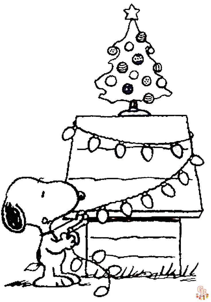 Comemore o Natal com Snoopy Páginas para colorir