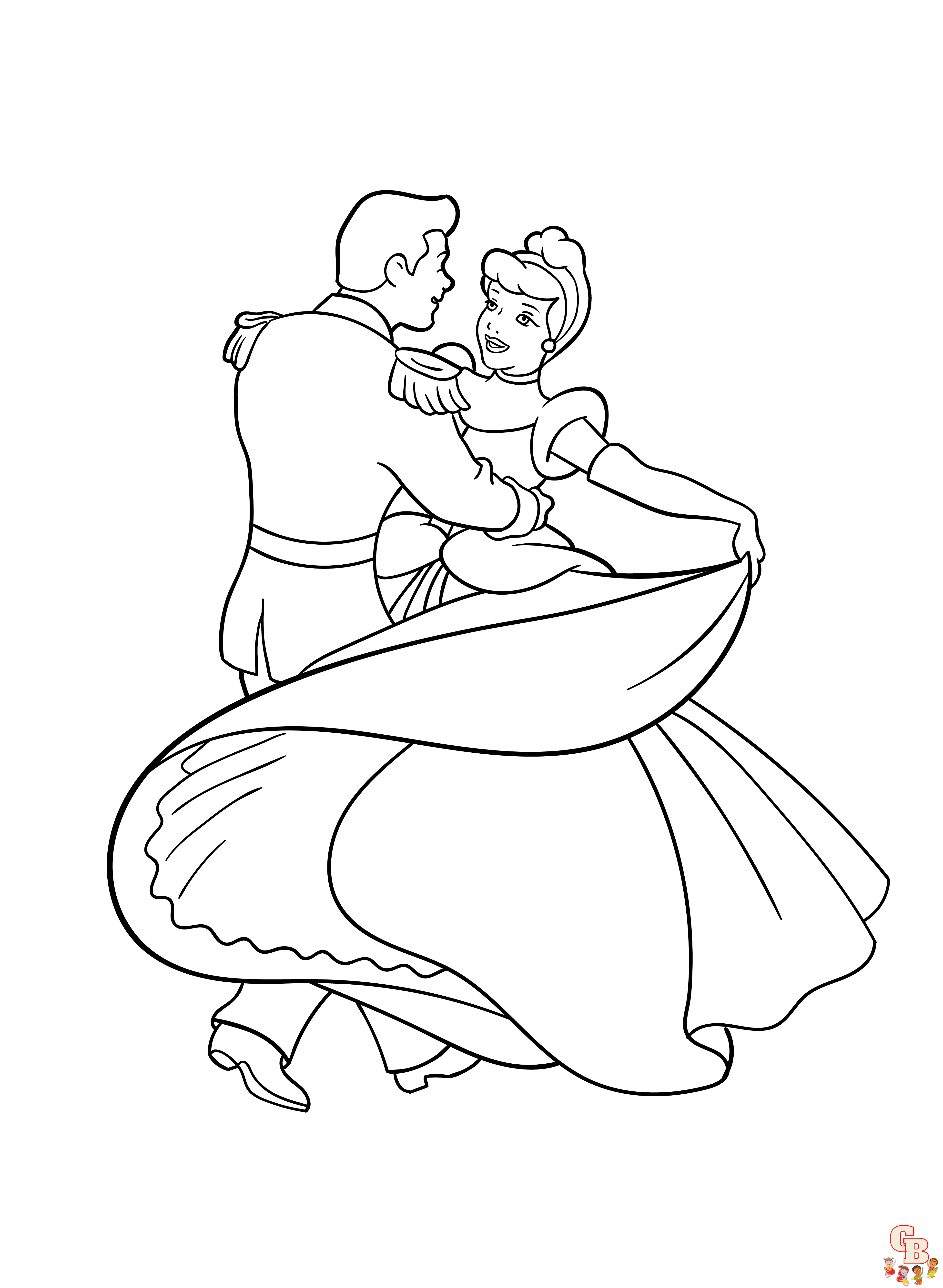 Cinderella dengan Halaman Mewarna Prince Charming 5