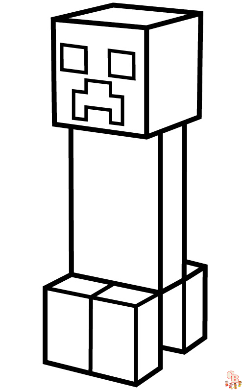 Minecraft Creeper Coloring Page - Sketch Repo
