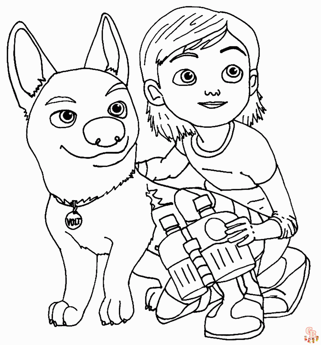 Cute Bolt and Penny Coloring Pages 2