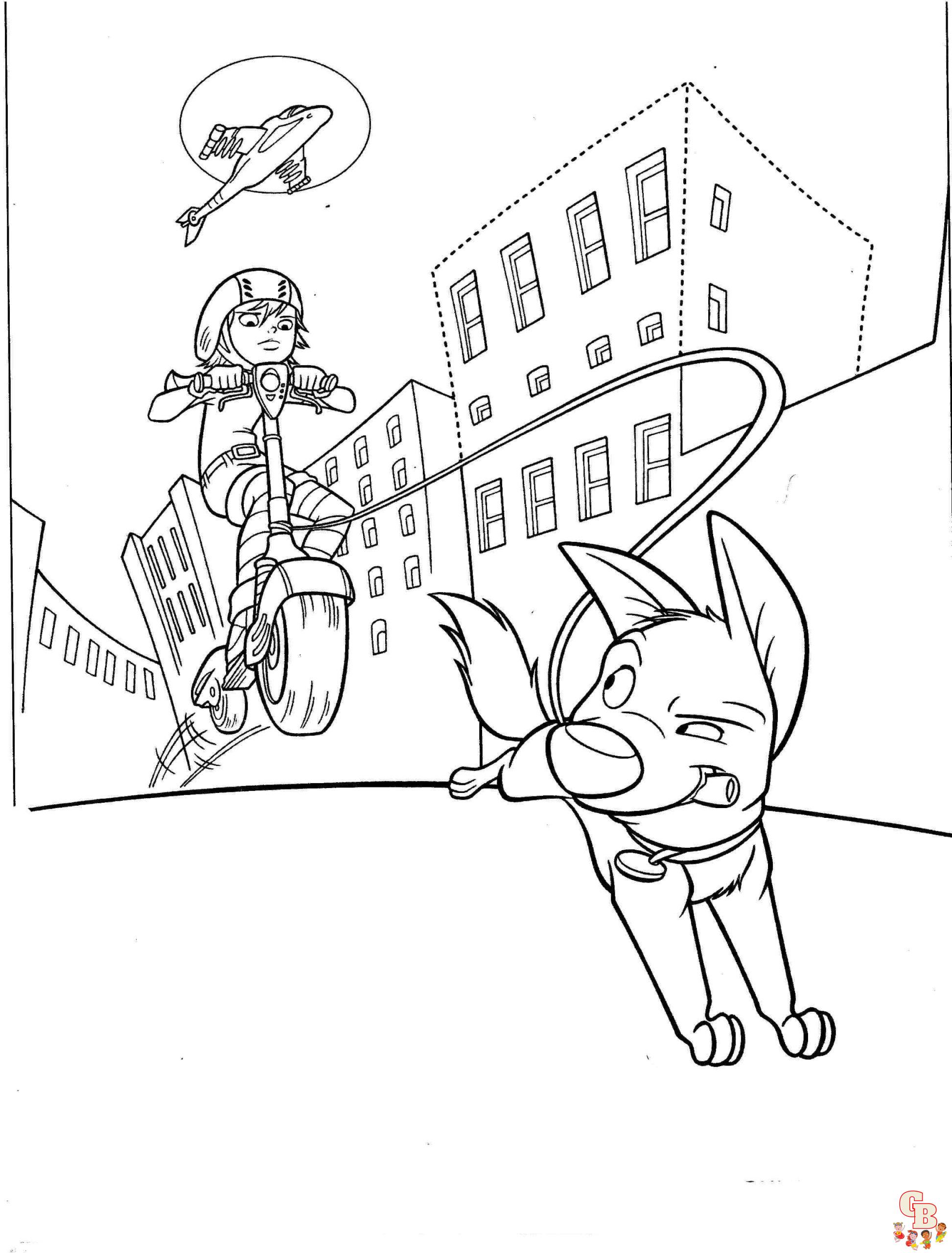 Cute Bolt and Penny Coloring Pages 3