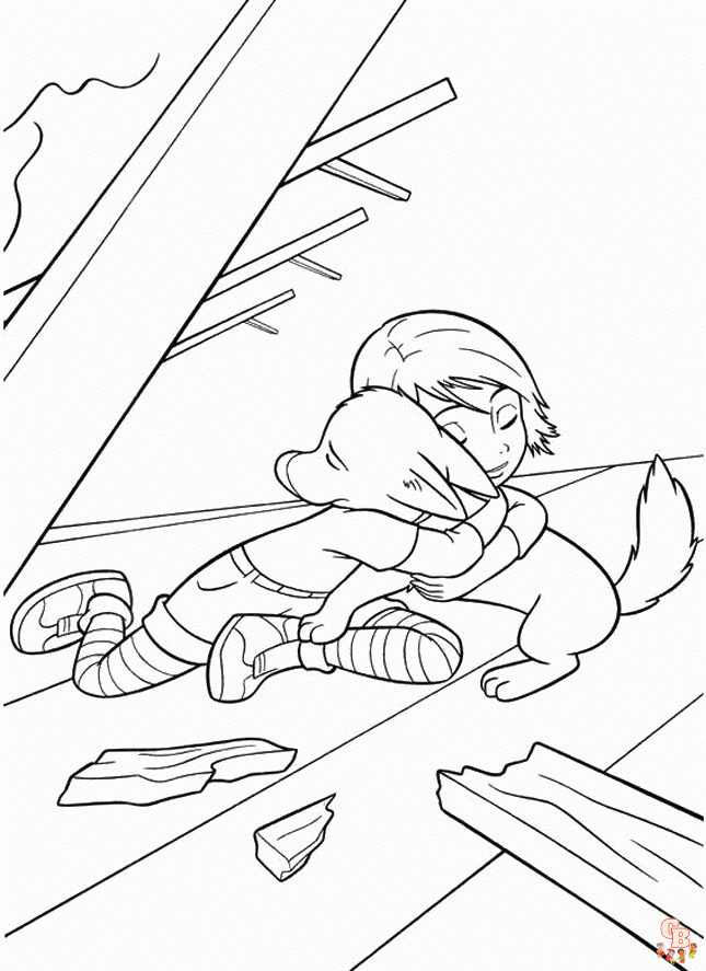 Cute Bolt and Penny Coloring Pages 3