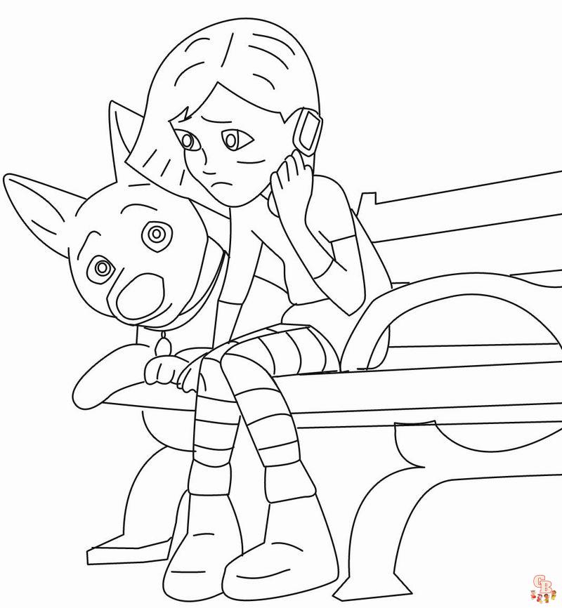 Cute Bolt and Penny Coloring Pages 4