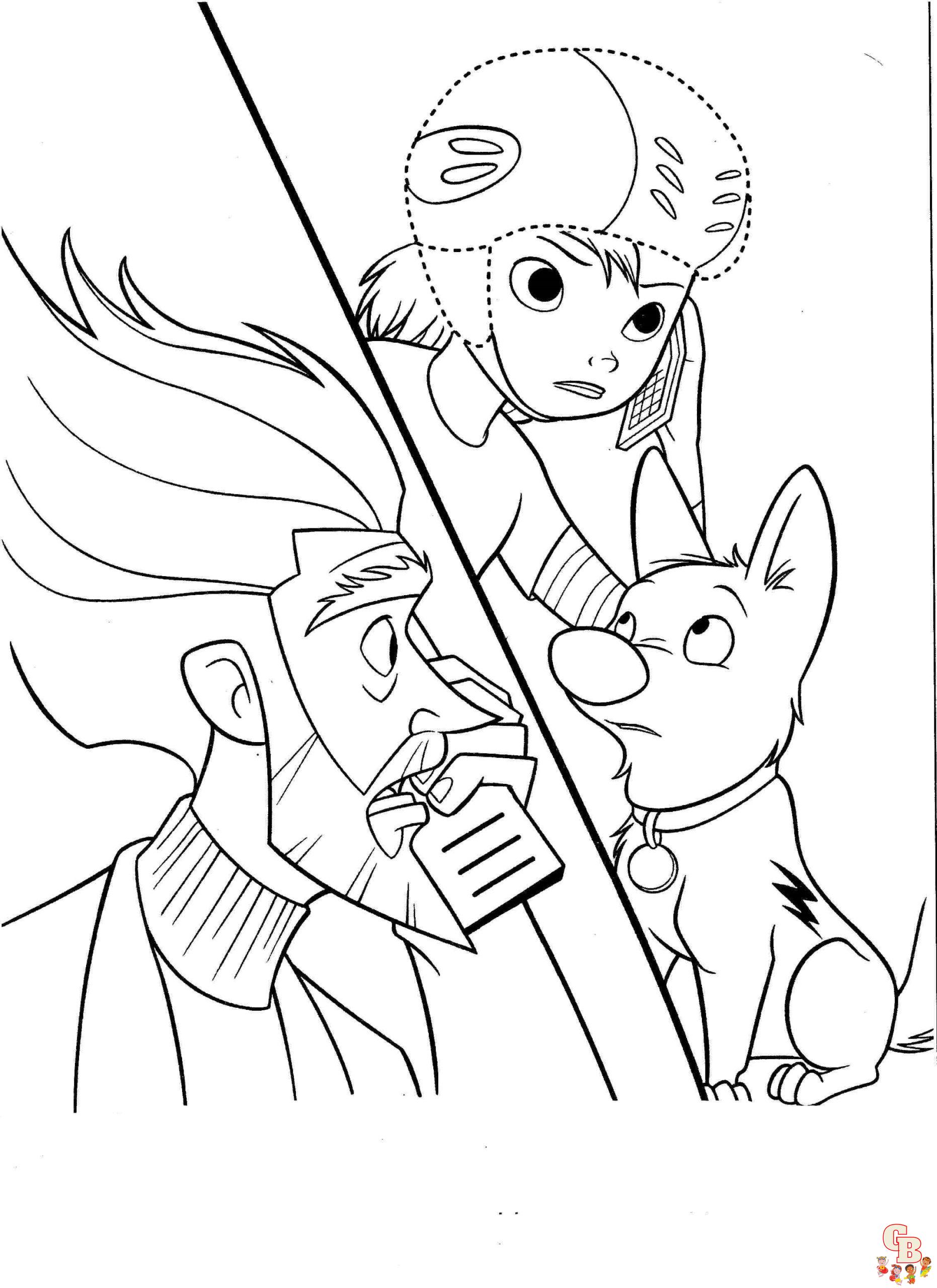 Cute Bolt and Penny Coloring Pages 5