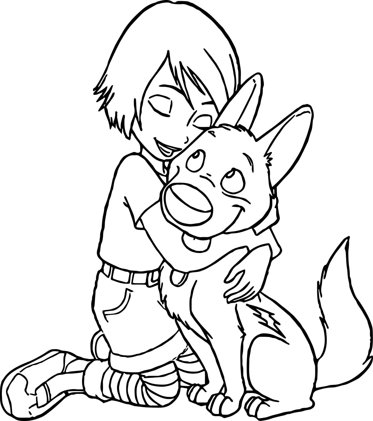 Cute Bolt and Penny Coloring Pages 6