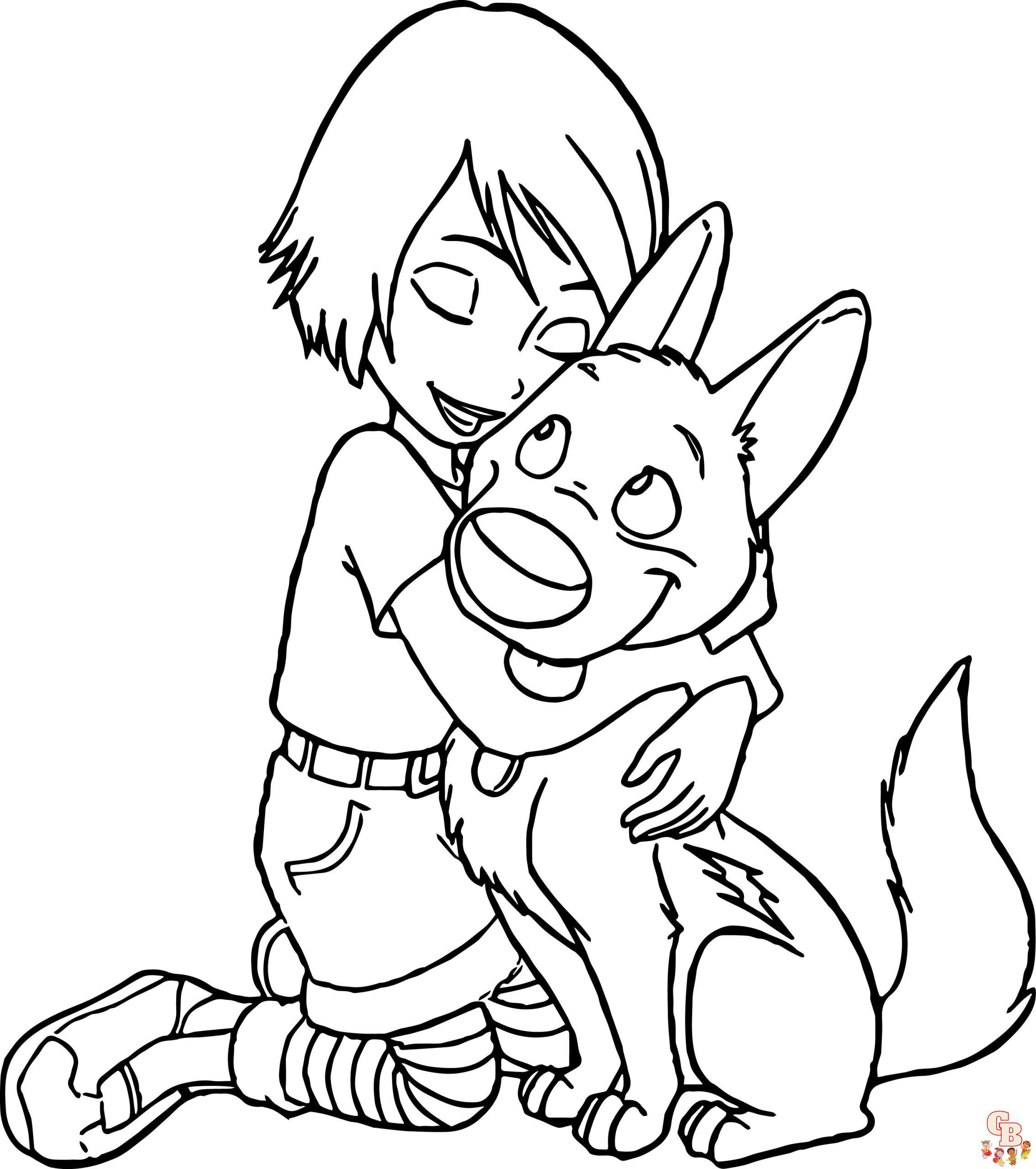 Cute Bolt and Penny Coloring Pages 6