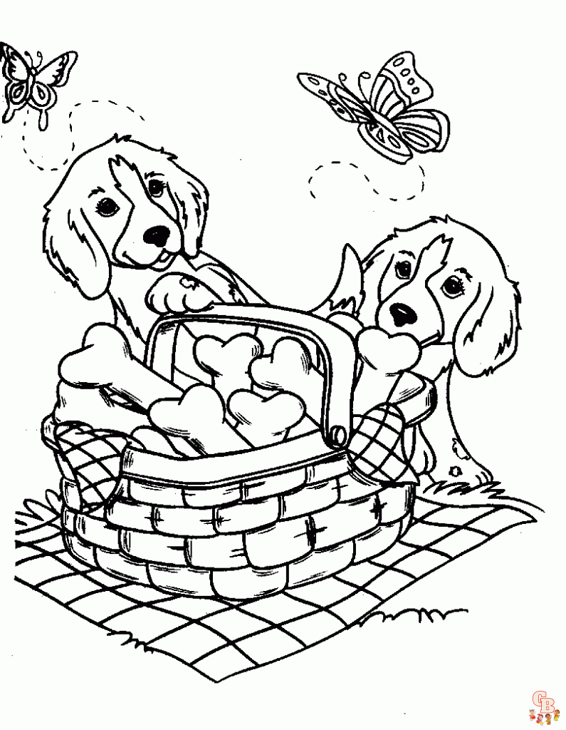 dogs and puppies coloring pages