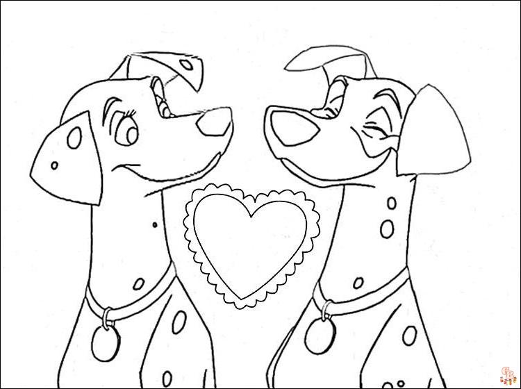 Cute Couple Puppies Coloring Pages 5