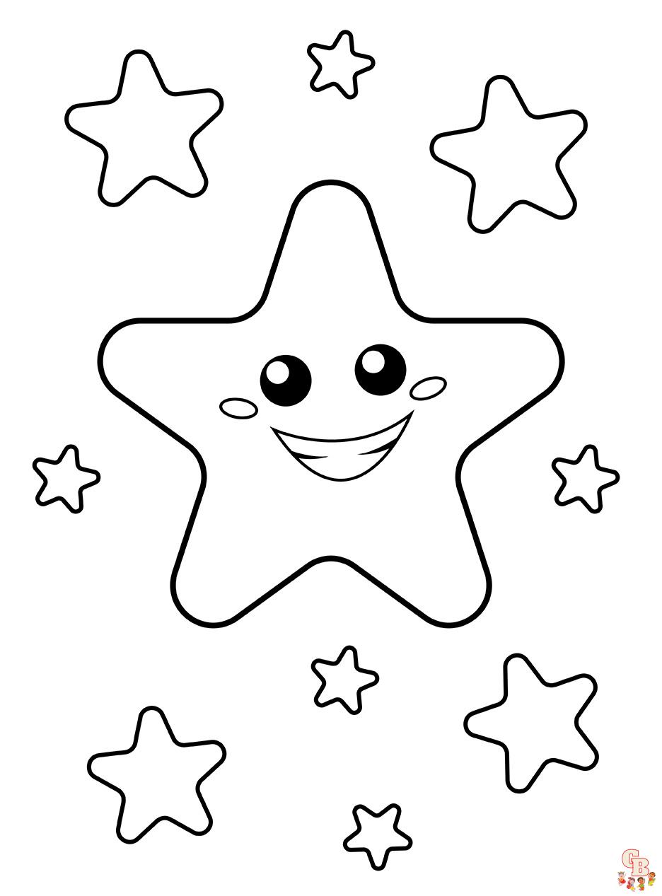 Cute Stars coloring pages 1