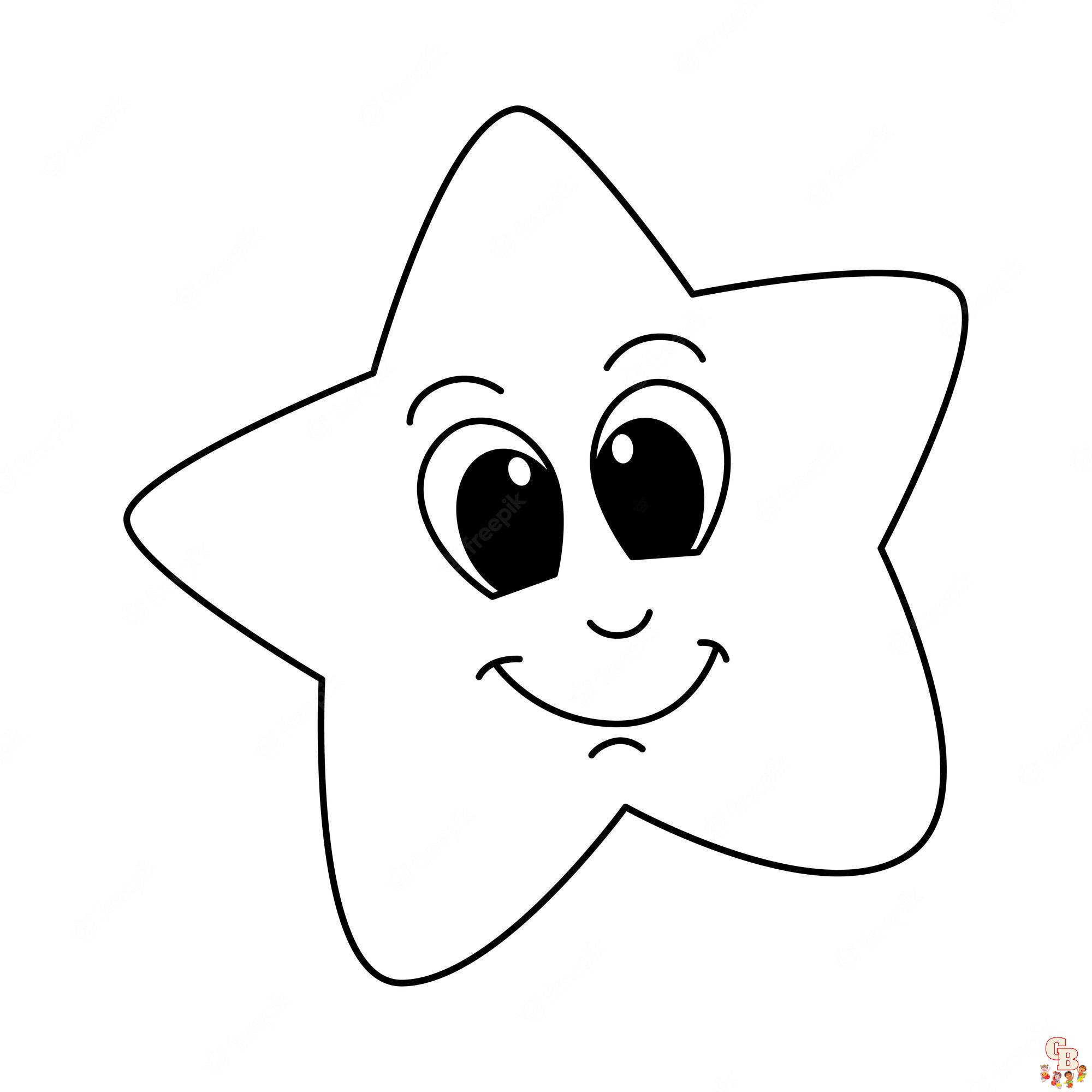 Cute Stars coloring pages easy