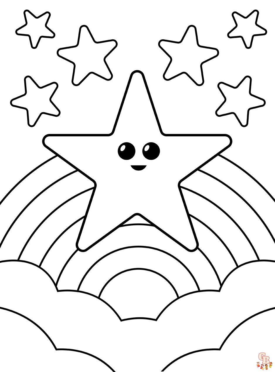 Cute Stars coloring pages free 2