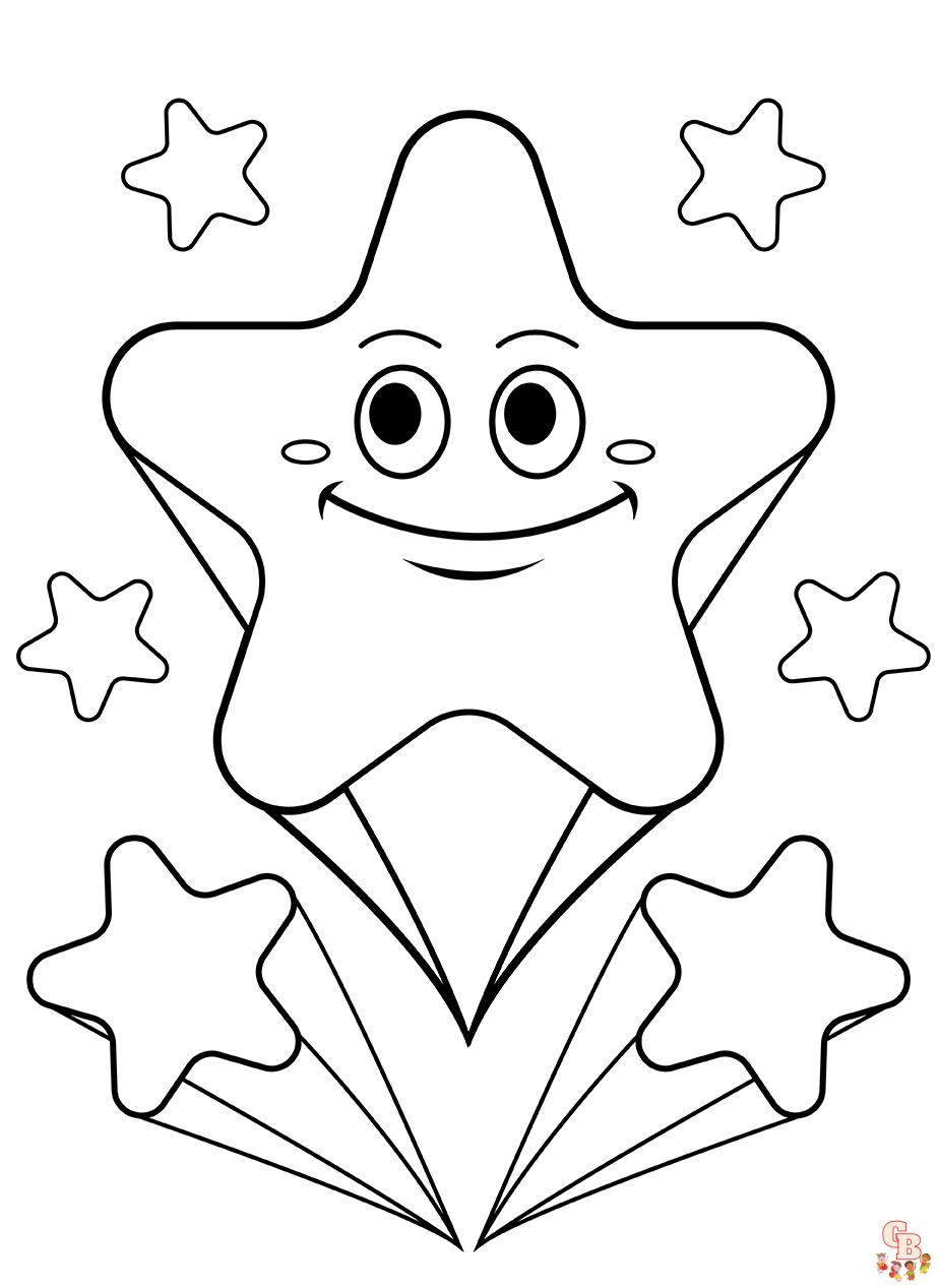 Cute Stars coloring pages printable 1