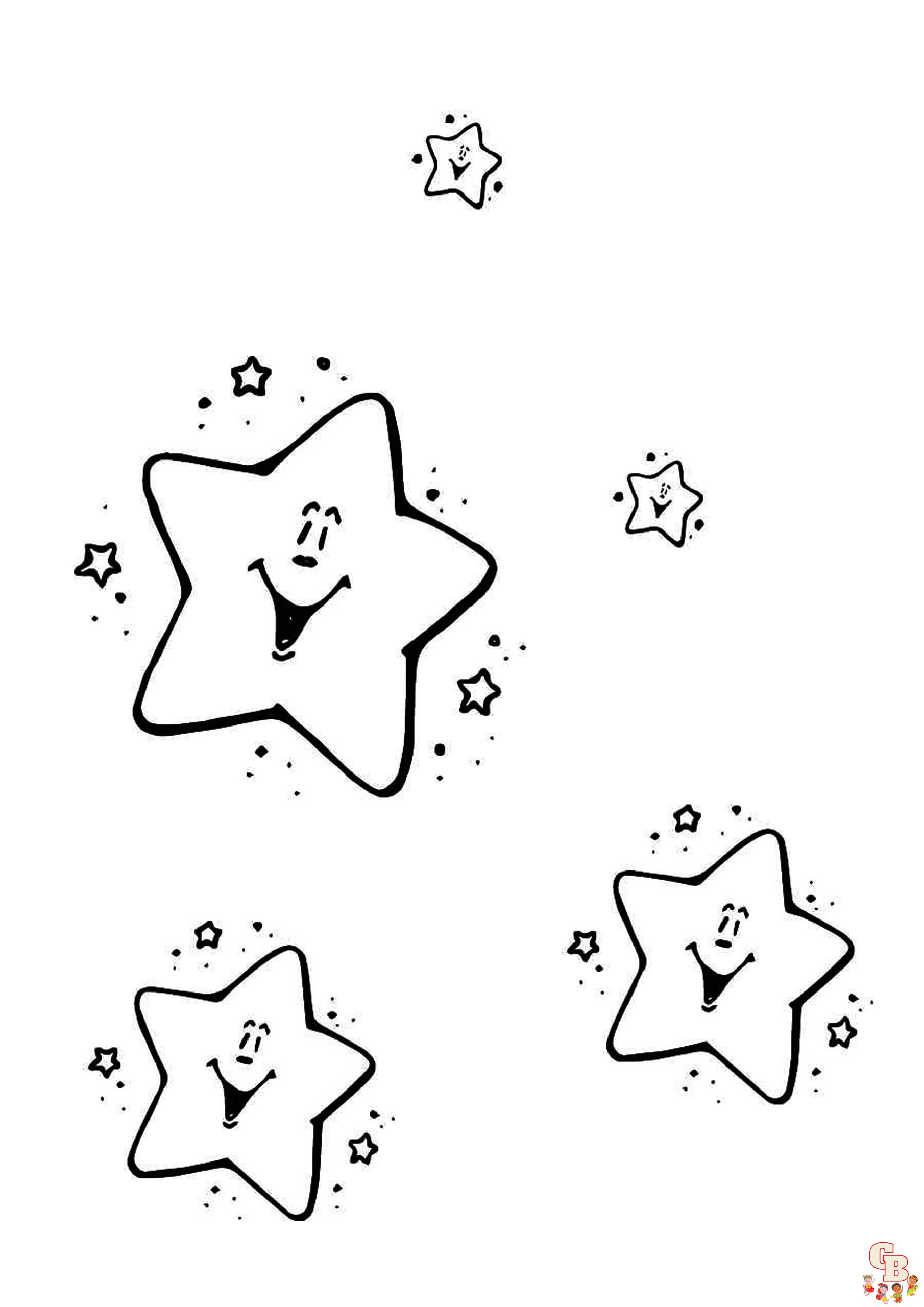 Cute Stars coloring pages to print 1