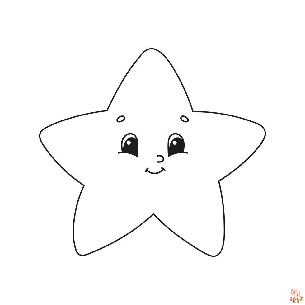 Cute Stars coloring pages to print 2