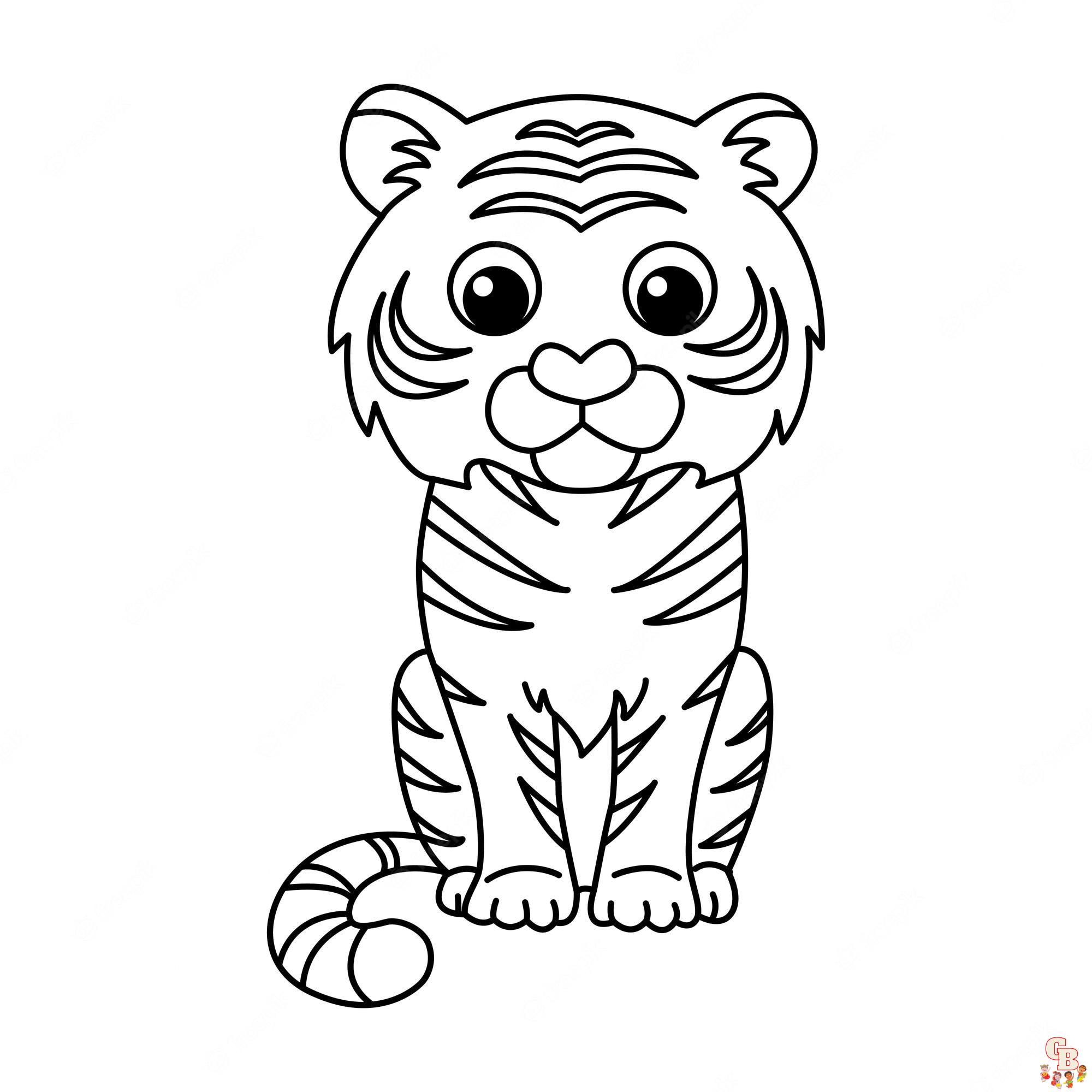 Desenhos de Tigres Bonitos para Colorir - Gratuitos, Imprimíveis e