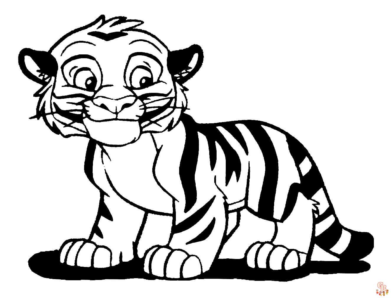 Desenhos de Tigres Bonitos para Colorir - Gratuitos, Imprimíveis e