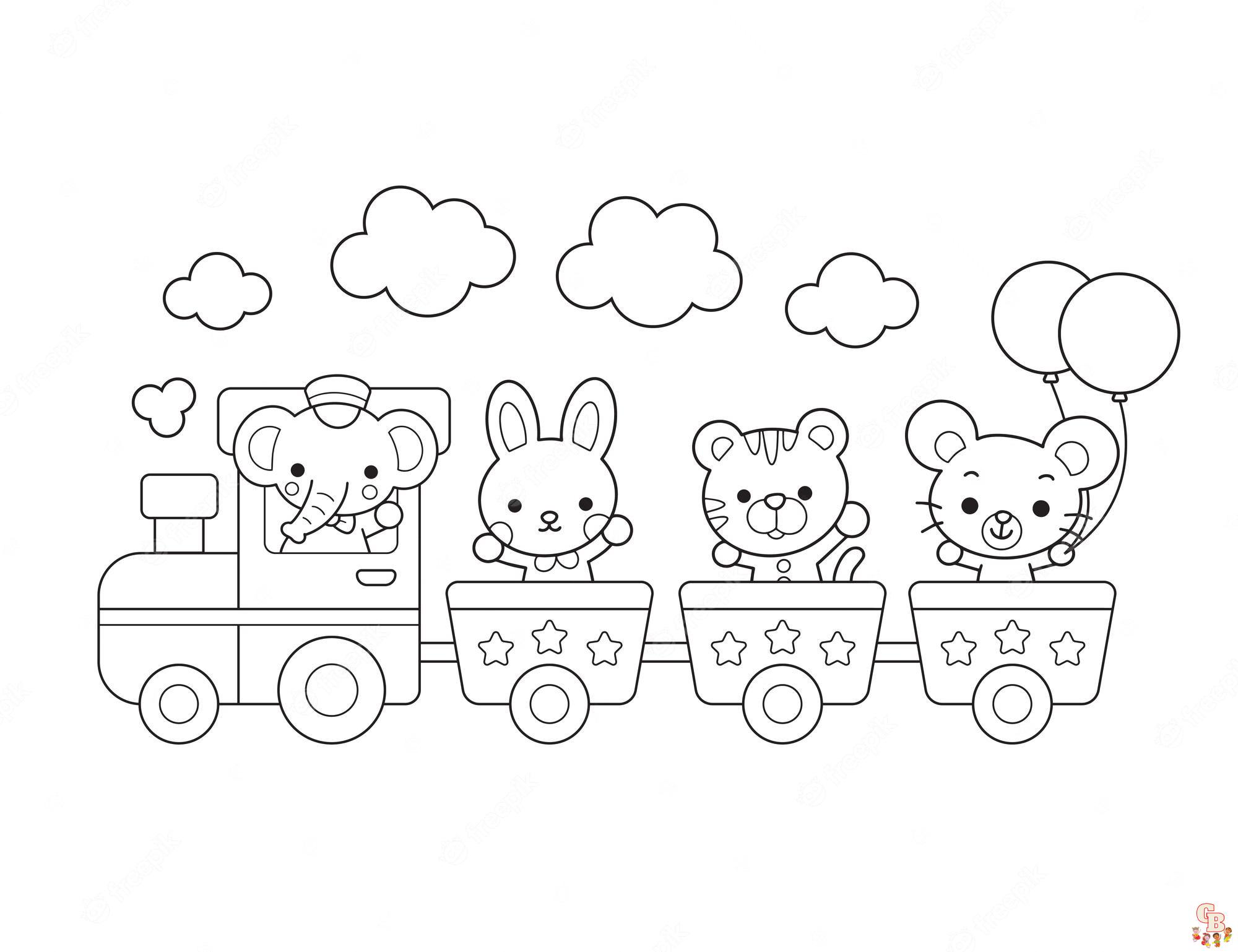 Cute Train Coloring Pages