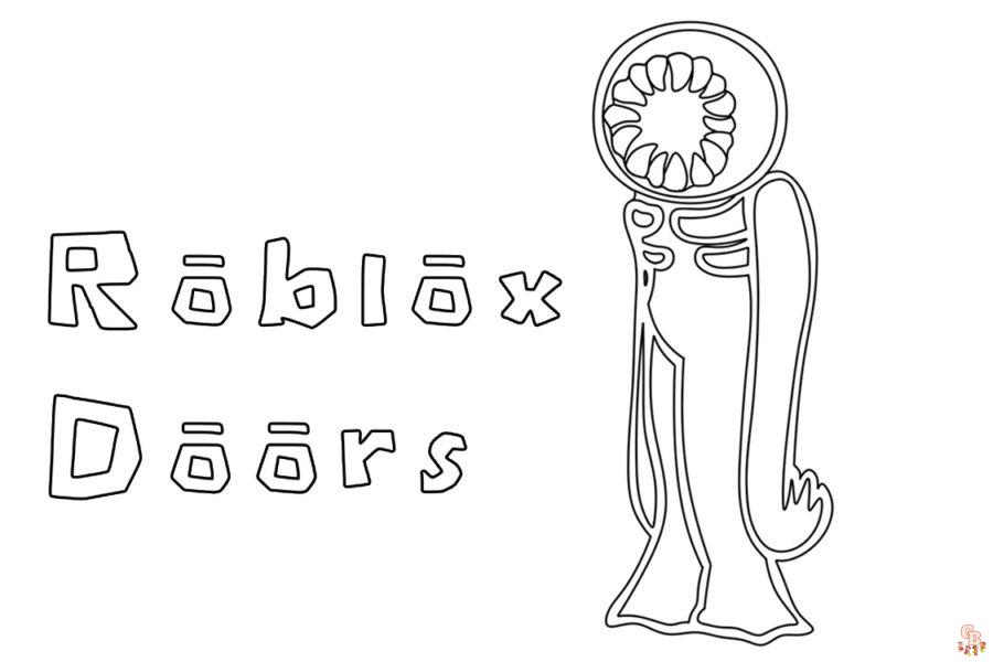 Doors Roblox Coloring pages PNG digital download images for printing  colouring pages