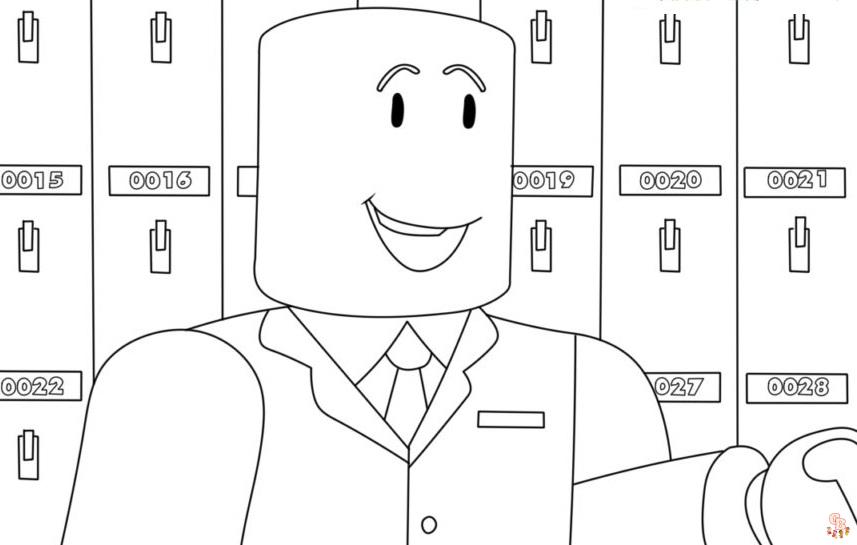 Roblox character coloring page Doors - Topcoloringpages.net in