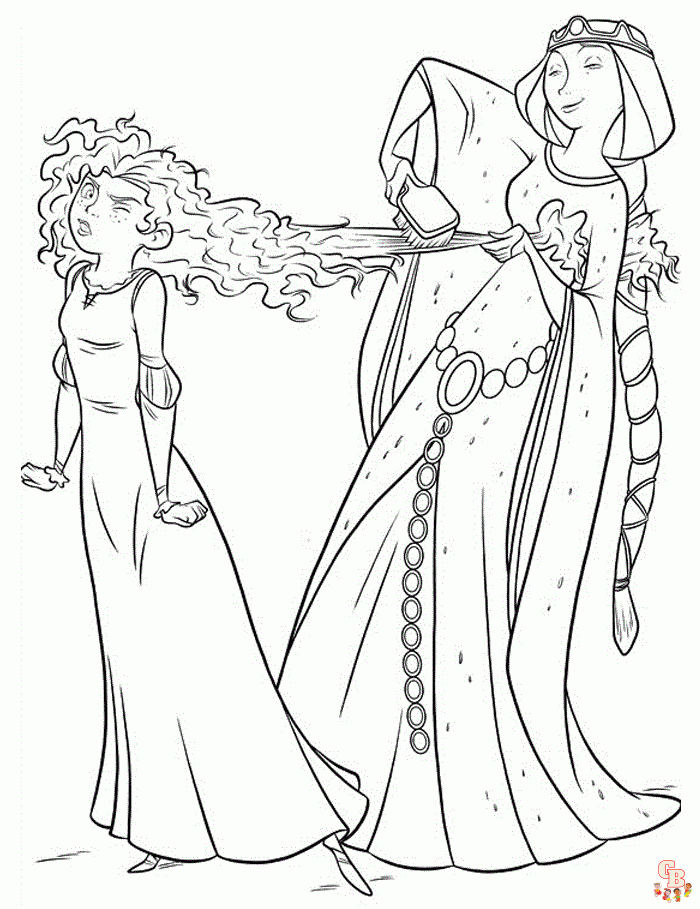 Elinor And Merida Coloring Pages 2