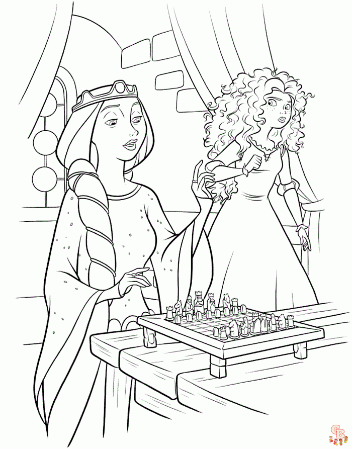 Elinor And Merida Coloring Pages 4