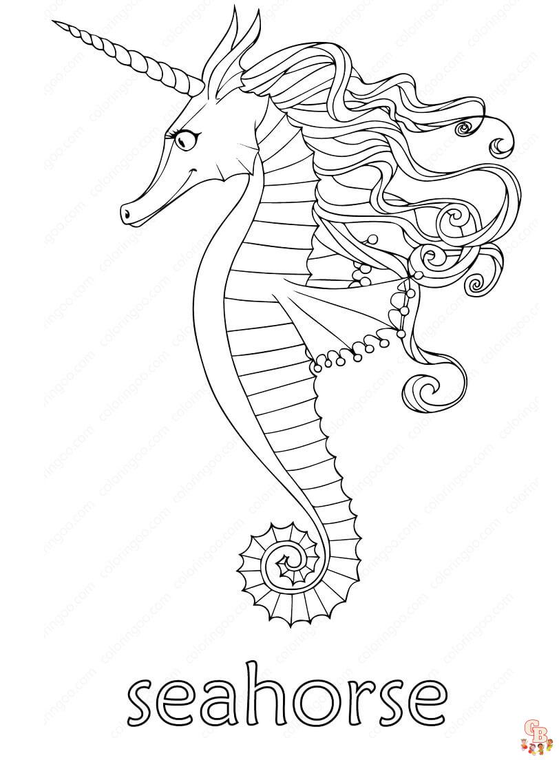Fairytail Seahorse Coloring Pages
