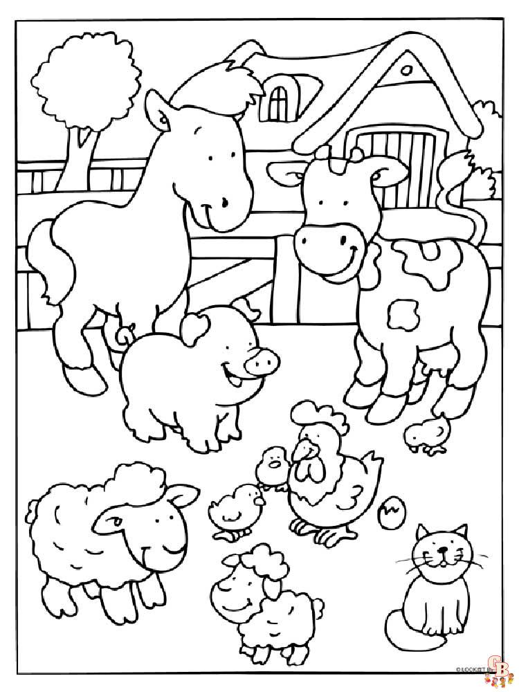  Páginas para colorear de animales de granja imprimibles, gratis y fáciles para niños