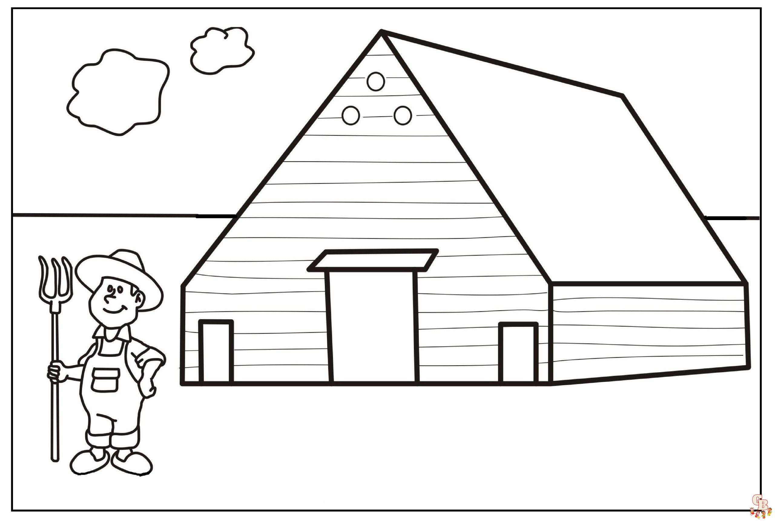 Farmhouse Coloring Pages 1