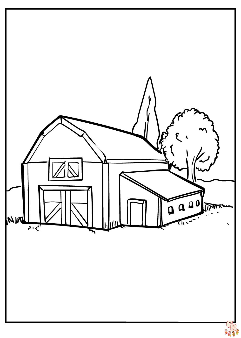 Farmhouse Coloring Pages 1