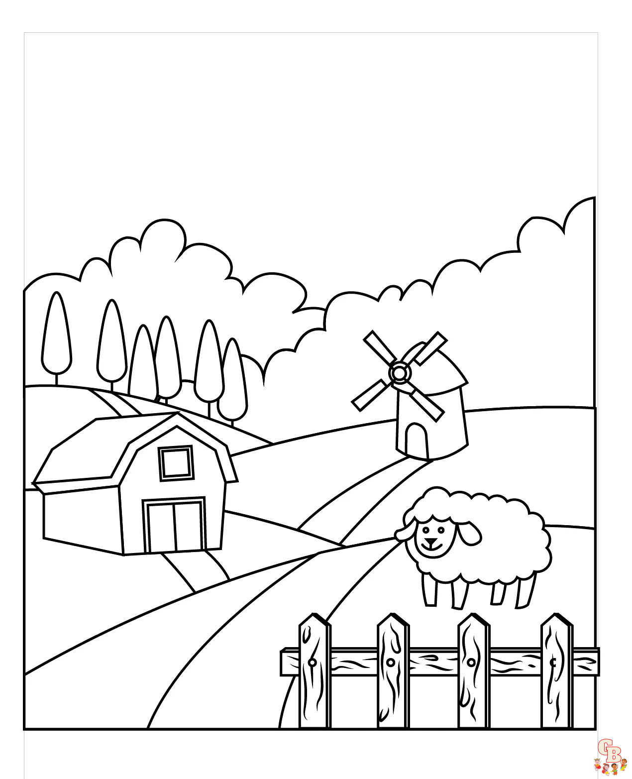 Farmhouse Coloring Pages 3